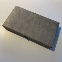 Gray-stained softwood box for 6 steak knives