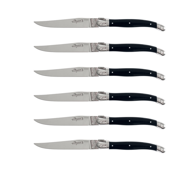 Laguiole Exclusive 6 Steak Knives Black in Box