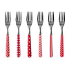 Kom Amsterdam 6 Cake forks 'Provence Mix' Red