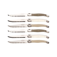 Laguiole 6 Steak Knives 'Classic' Linen Mix