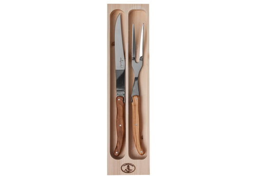 Laguiole Laguiole Classic 2-Piece Carving Set Olive Wood