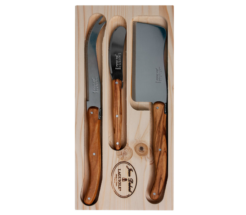 Laguiole Classic 3 Cheese knives Olive wood