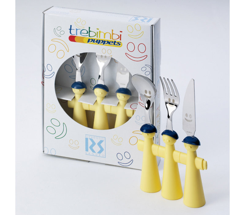 Puppets 3-piece Children's Cutlery Yellow