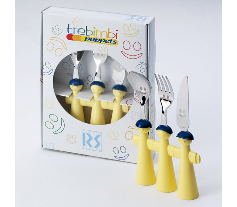 Set de 3 couverts pour enfant couteau orange/fourchette tournesol/cuillère  anis - HEL3PBBM1(23-05-21) - FRANCIS BATT