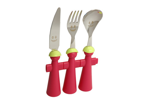 Puppets 3-piece Children's Cutlery Red