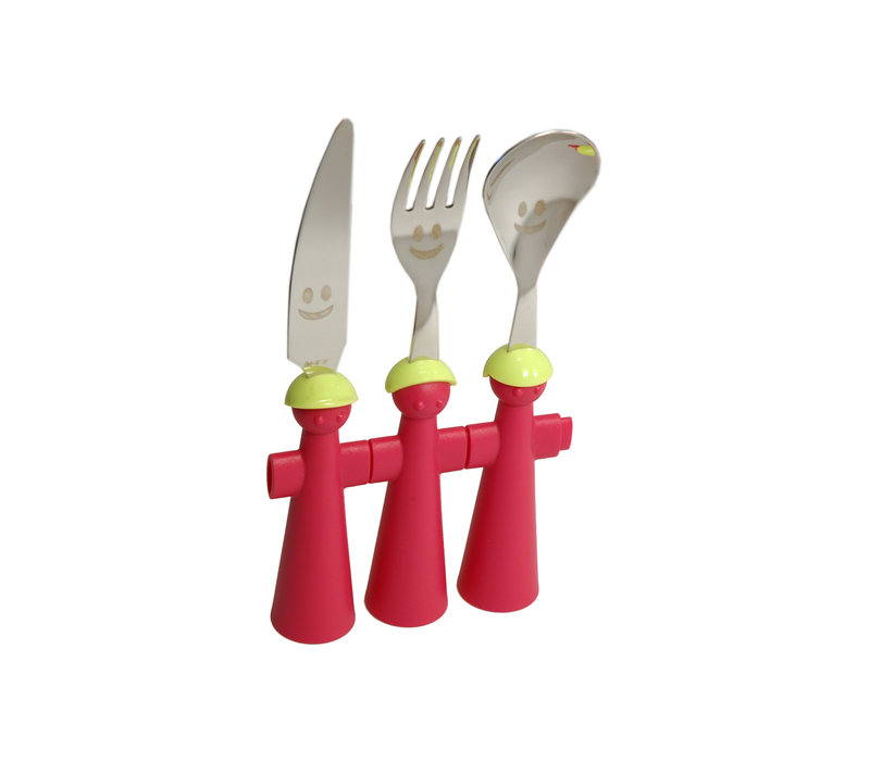 Puppets 3-piece Children's Cutlery Red