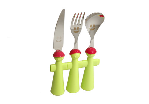 Puppets 3-piece Children's Cutlery Green