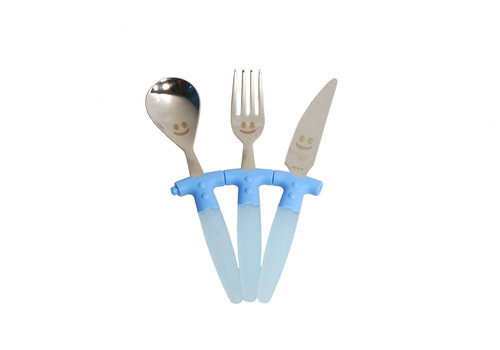 Trebimbi 3-teiliges Kinderbesteck Blau