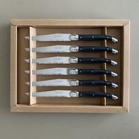 Laguiole 6 Steak Knives 'Natura' Black