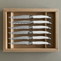 Laguiole 6 Steak Knives 'Natura' White