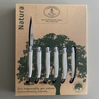 Laguiole 6 Steak Knives 'Natura' White