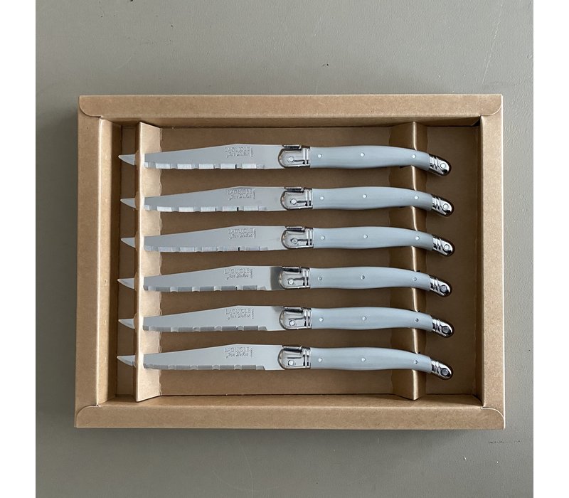 Laguiole 6 Steak Knives 'Natura' Gray