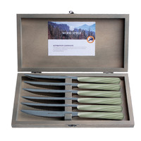 Wood Style 6 Steak Knives 'Bamboo'