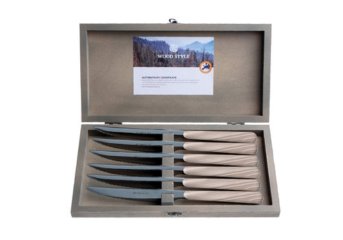 Wood Style 6 Steak Knives 'Maple'