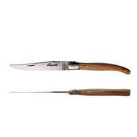 Laguiole Premium 6 Steak Knives & 6 Forks Oak Wood