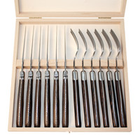 Laguiole Premium 6 Steakmessen & 6 Vorken Wengé Hout