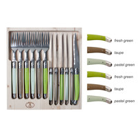 Laguiole 6 Steak Knives & 6 Forks 'Classic' Botanic