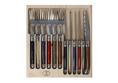 Laguiole Laguiole 6 Steak Knives & 6 Forks 'Classic' Autumn