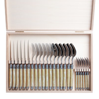 Laguiole Exclusive Cutlery set 24-piece Light Horn Effect