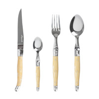 Laguiole Exclusive Cutlery set 24-piece Light Horn Effect