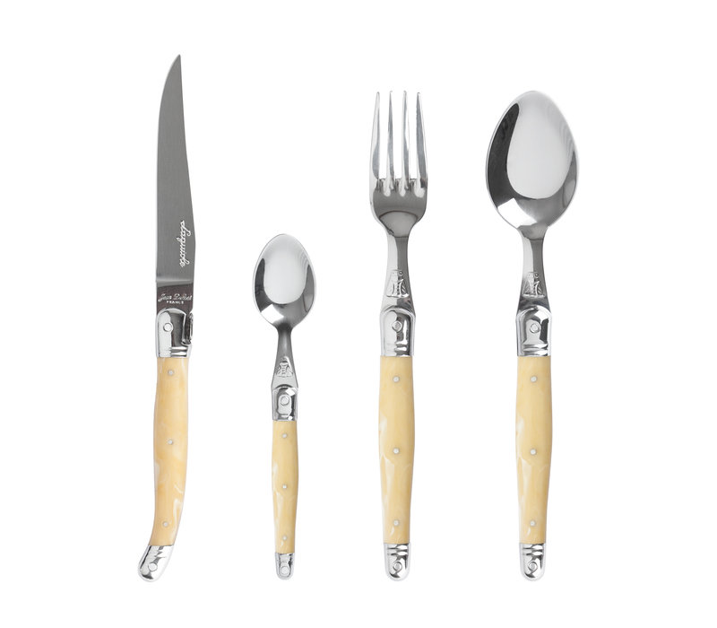 Laguiole Exclusive Cutlery set 24-piece Light Horn Effect