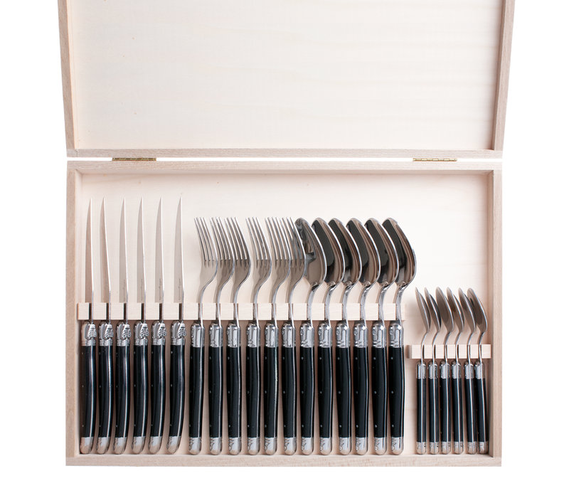 Laguiole Exclusive Couverts 24 pièces Noir
