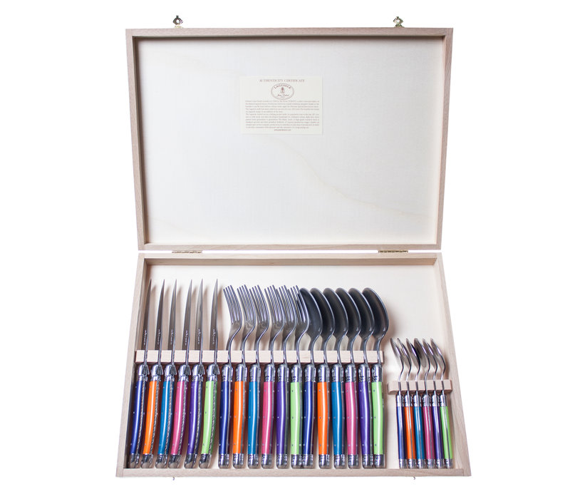 Laguiole Premium Steak Cutlery set 24-piece Provence