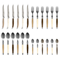 Laguiole Premium Steak Cutlery set 24-piece Linen