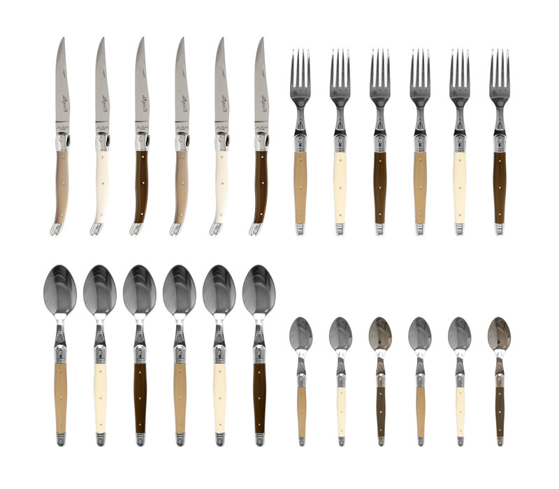 Laguiole Premium Steak Cutlery set 24-piece Linen