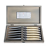 Laguiole Laguiole Exclusive 6 Steak Knives Light Horn Effect in Wooden Box