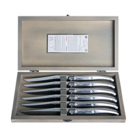 Laguiole Exclusive 6 Steak Knives Stainless Steel in Wooden Box