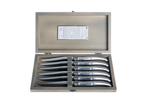 Laguiole Laguiole Exclusive 6 Steak Knives Stainless Steel in Wooden Box