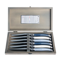 Laguiole Exclusive 6 Steak Knives Nordic Mix in Wooden Box