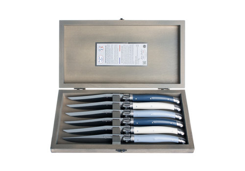 Laguiole Laguiole Premium 6 Couteaux à Steak Nordic Mix en Coffret en Bois