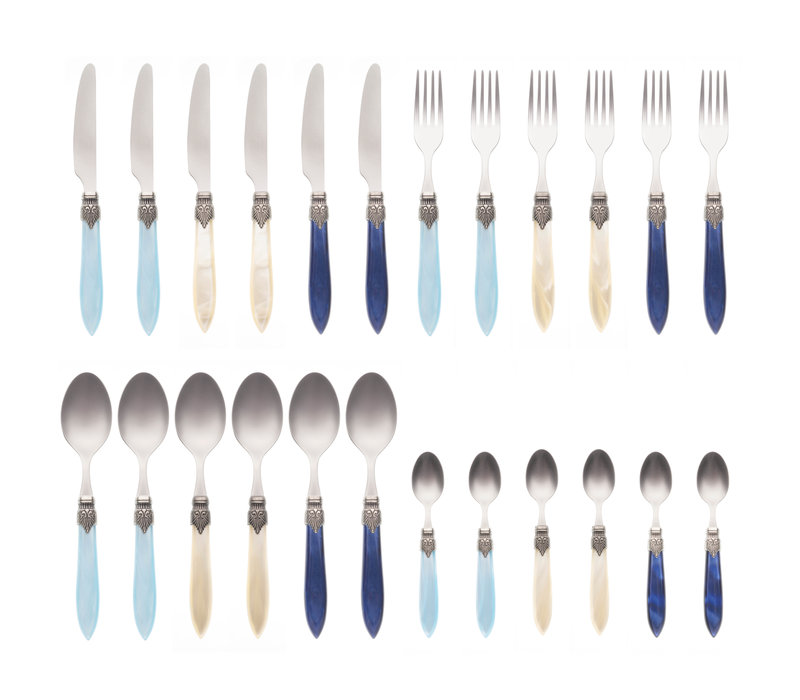 Murano 24-piece Dinner Cutlery 'Sea Mix' in Box