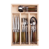 Laguiole 'Classic' Steak Cutlery Set 24-piece Mineral Mix