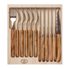 Laguiole Laguiole Classic 6 Steak Knives & 6 Forks Olive Wood