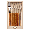 Laguiole Laguiole Classic 6 Dinner Forks Olive Wood
