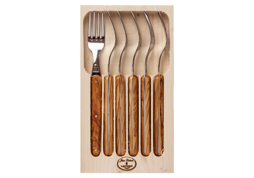 Laguiole Laguiole Classic 6 Dinner Forks Olive Wood