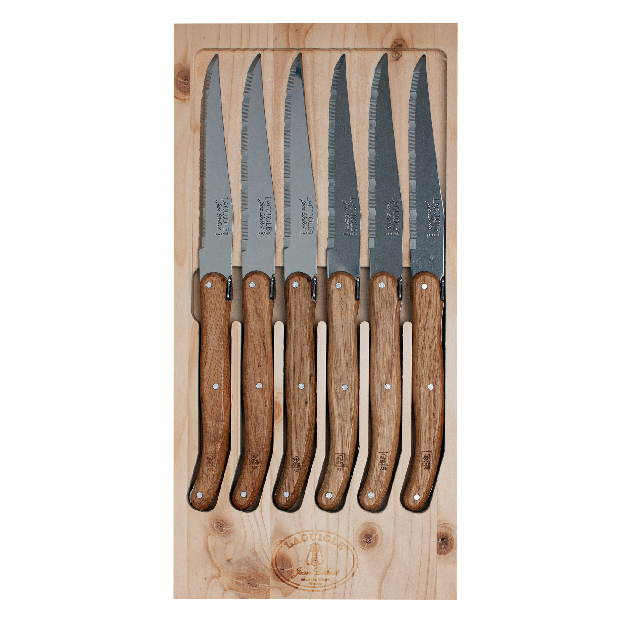 Bloc avec 6 couteaux de table Laguiole - Shop'Home