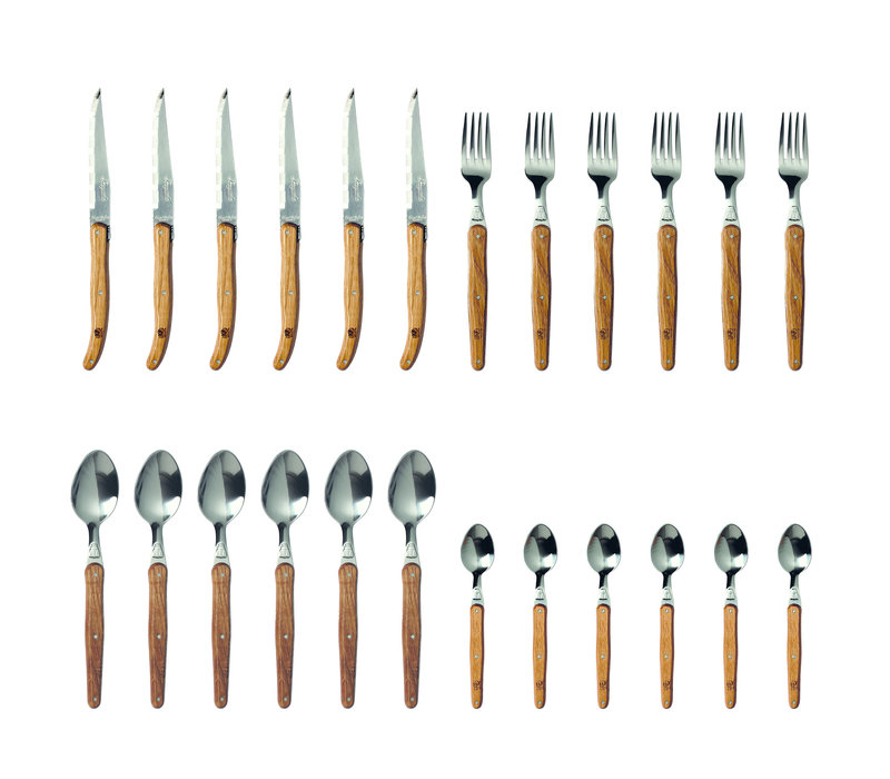 Laguiole Classic Cutlery Set 24-piece Oak Wood - Copy