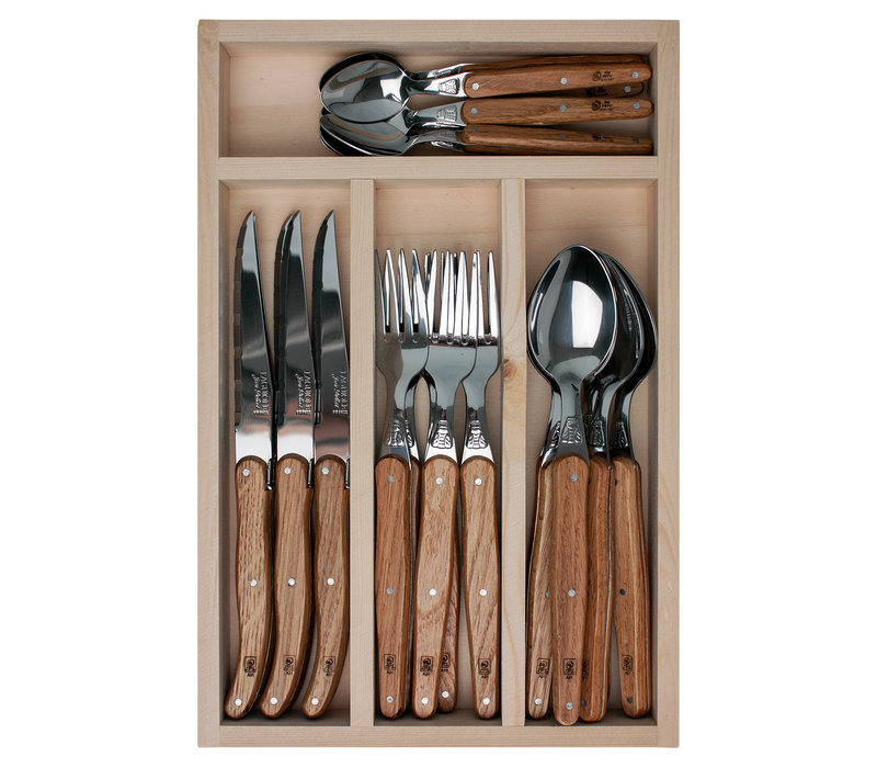 Laguiole Classic Cutlery Set 24-piece Oak Wood - Copy