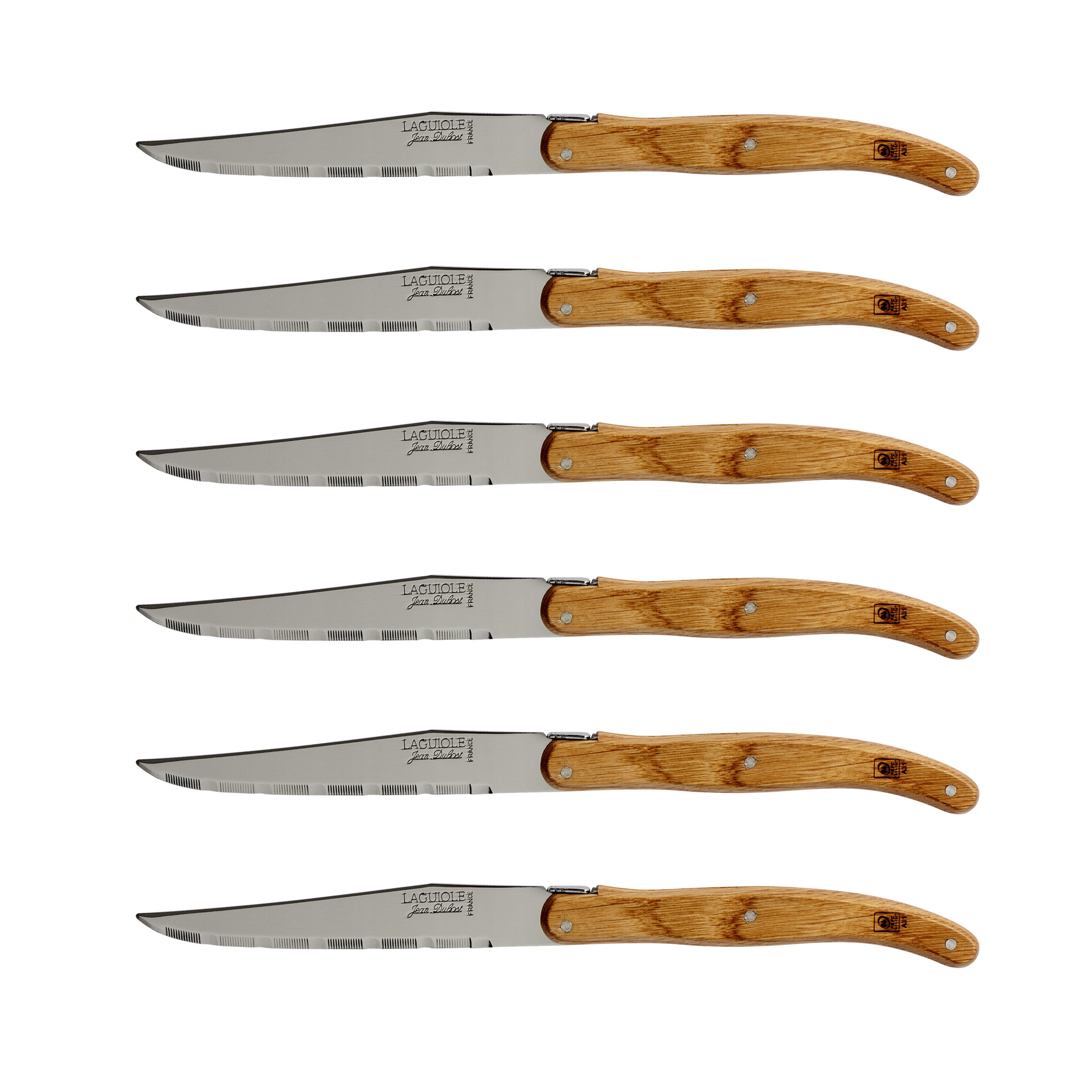 Laguiole 6 Steak knives 1.2 mm in black box Kom Amsterdam