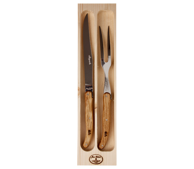 Laguiole Classic 2-piece Carving Set Oak Wood