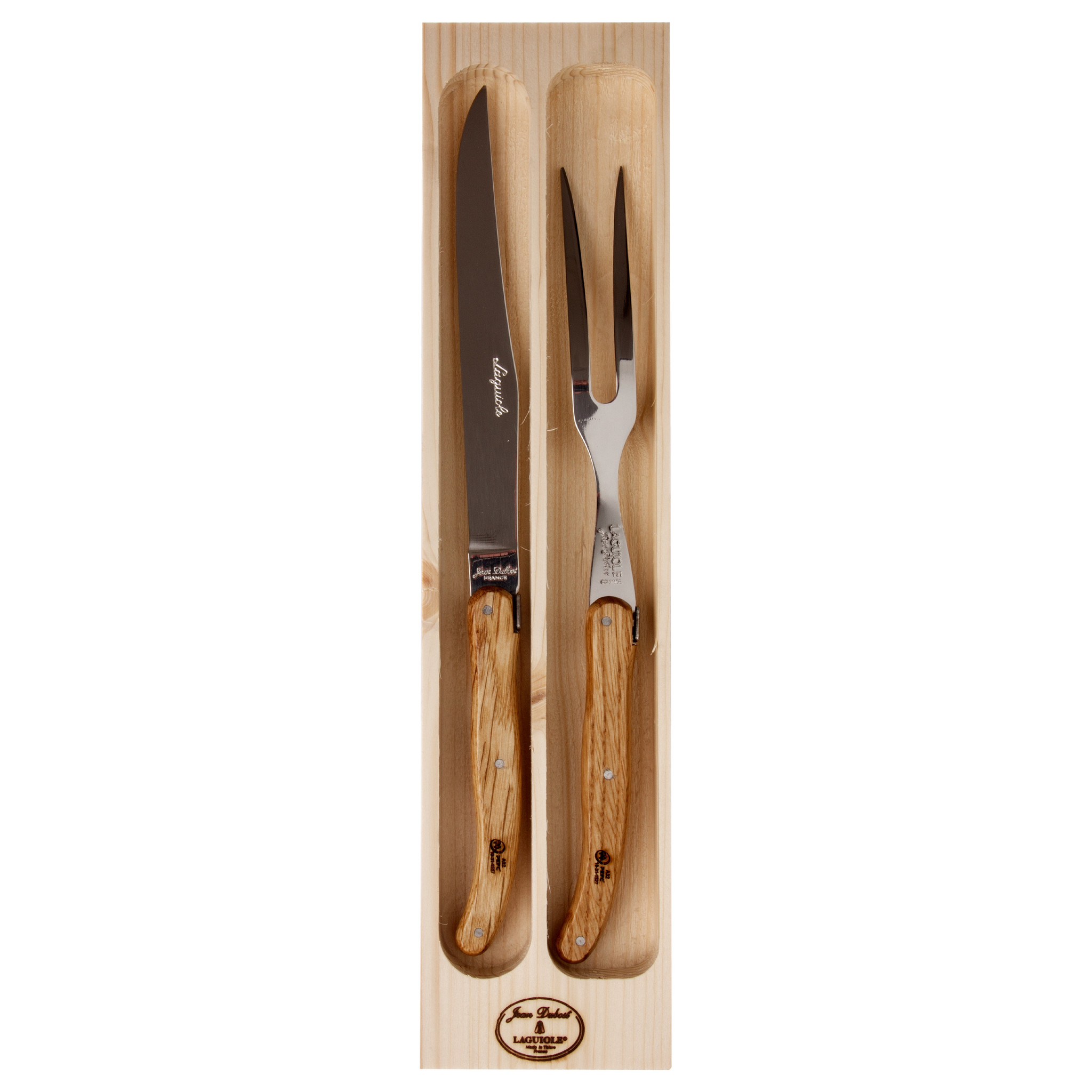 Laguiole 2piece Carving Set Olive in Box Kom Amsterdam