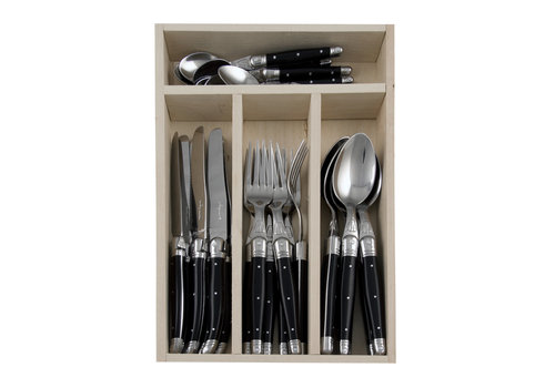 Laguiole Laguiole Classic Cutlery set 24-piece Black