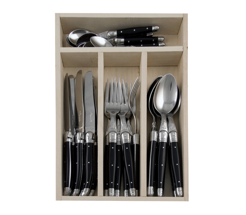 Laguiole Classic Cutlery set 24-piece Black