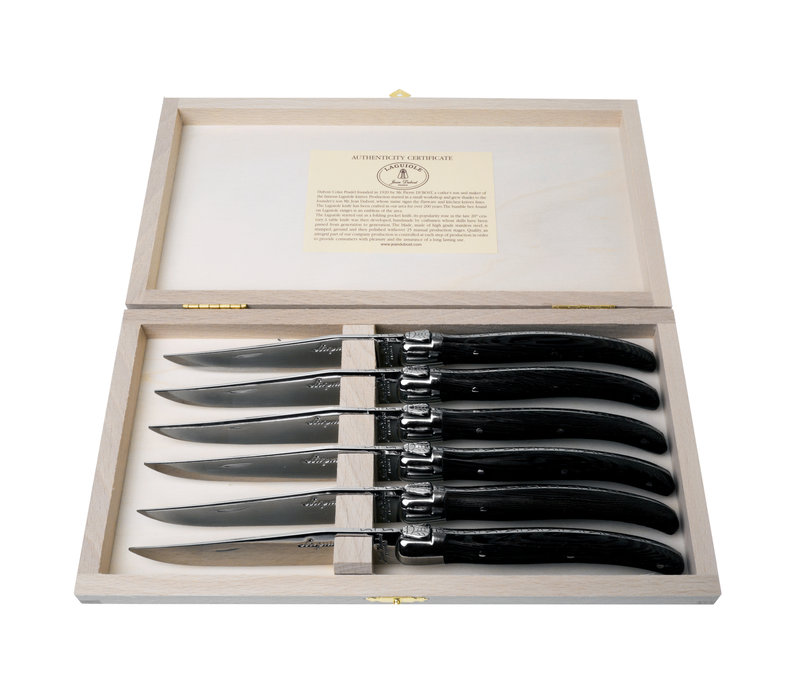 Laguiole Premium 6 Couteaux à Steak Bois de Wengé