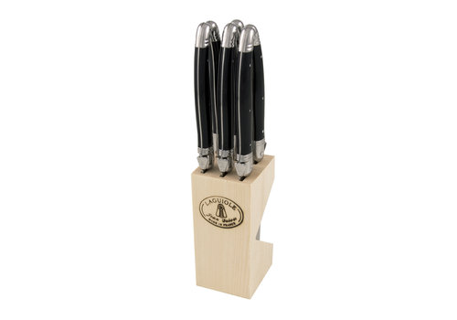 Laguiole Laguiole Classic 6 Steakmesser Schwarz im Messerblock