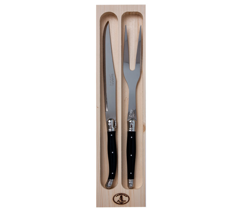 Laguiole Classic Carving Set Black